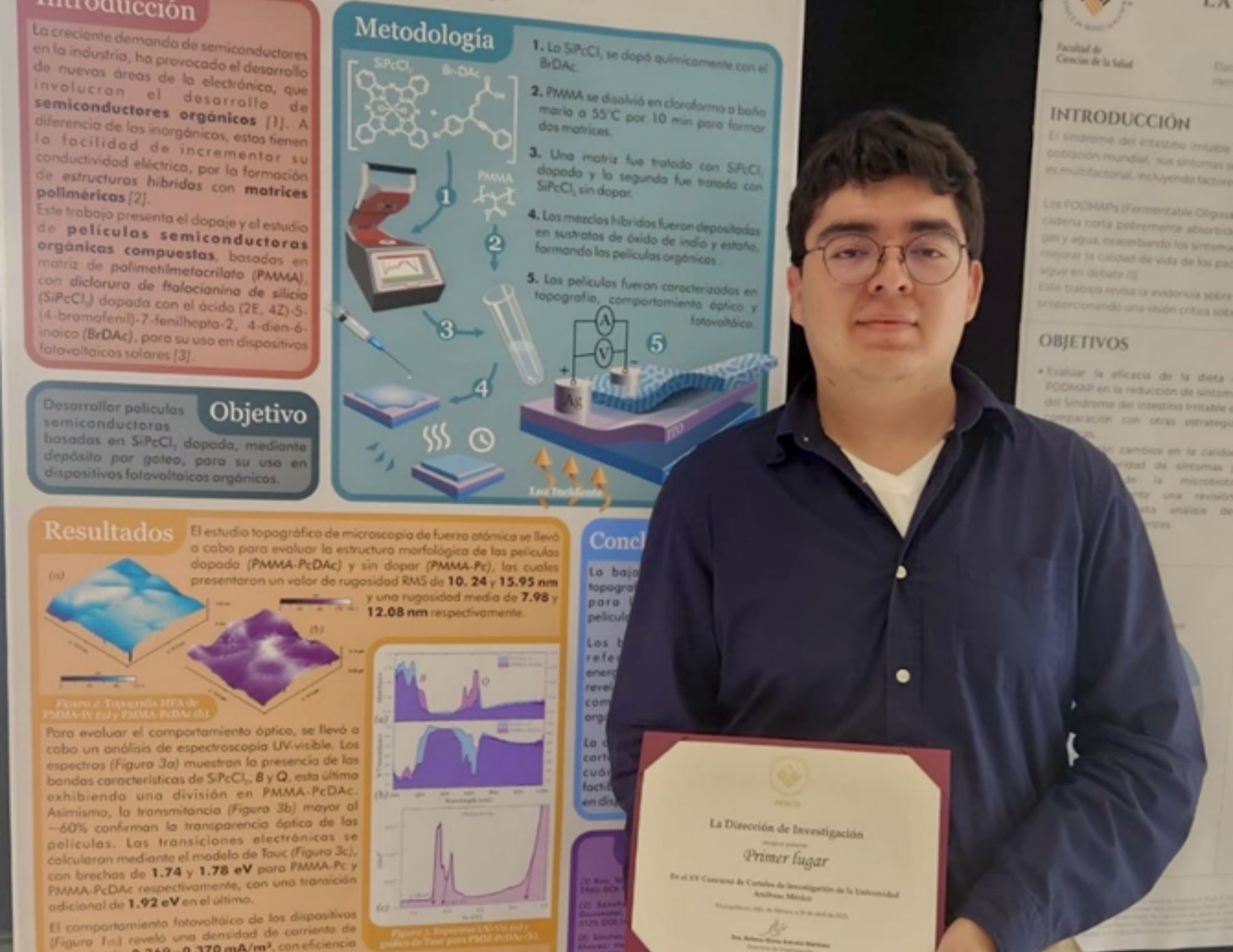 Alumno de Ingeniería Biomédica gana el primer lugar del XV Concurso Anáhuac México de Carteles de Investigación